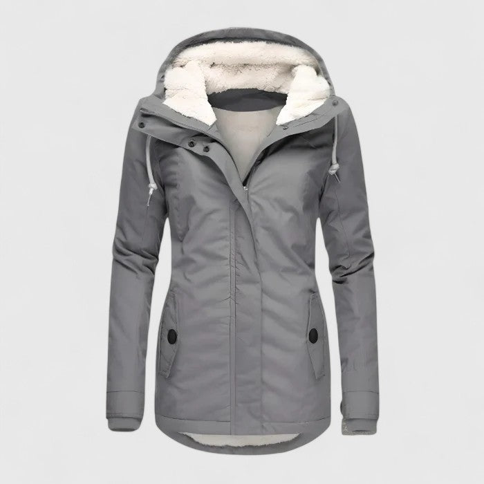 Women's Waterproof Jacket – Hooded Lined Rain Coat for Winter
