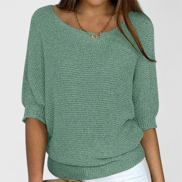 Women's Soft Knit Sweater – Classic Pullover Top for Everyday