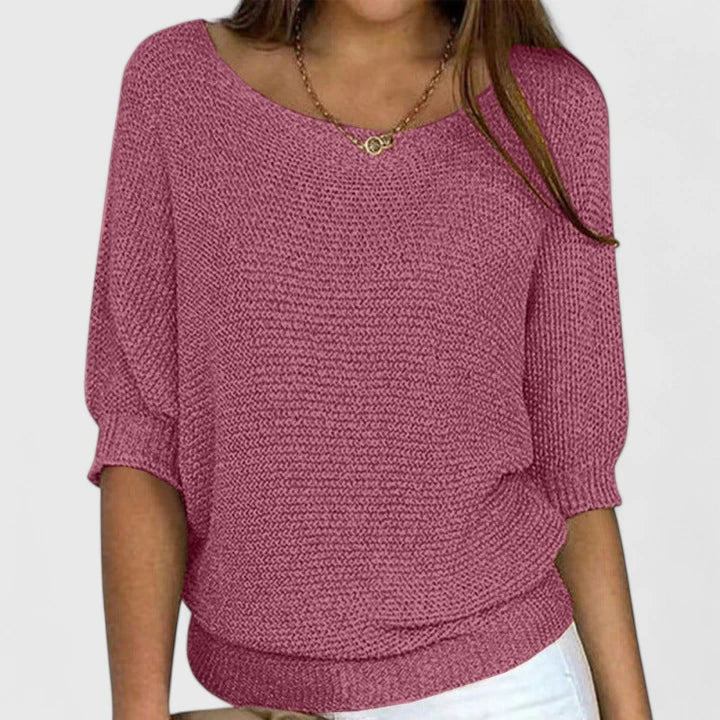 Women's Soft Knit Sweater – Classic Pullover Top for Everyday