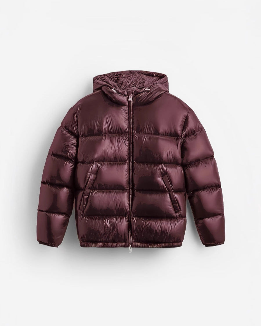 Women's Glossy Puffer Jacket – Shiny Insulated Warm Winter Coat