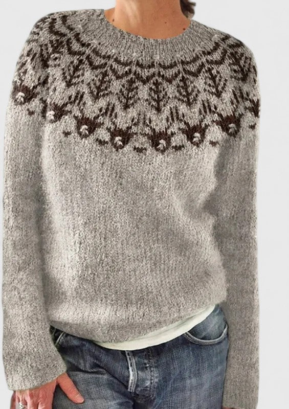 Women's Knit Sweater – Classic Soft Pullover Top for Layering