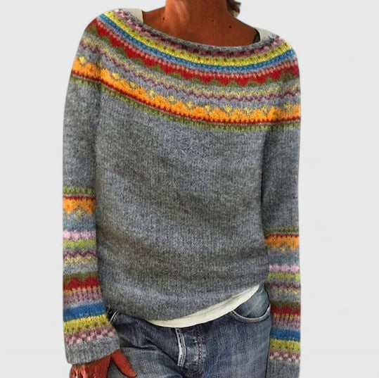 Women's Knit Sweater – Classic Soft Pullover Top for Layering
