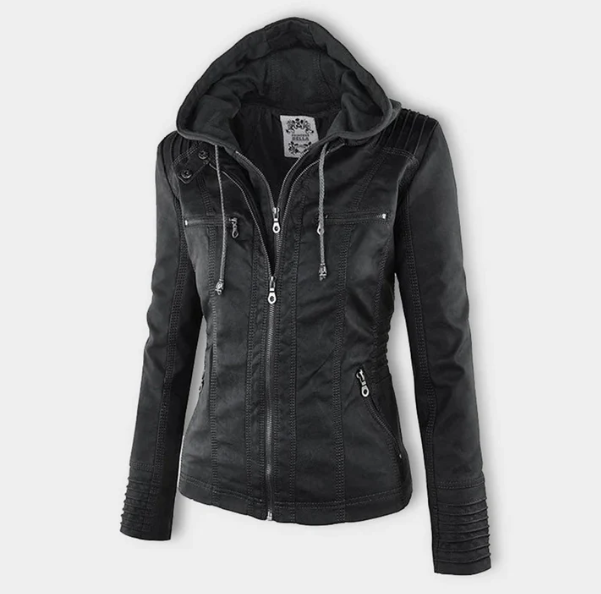 Women's Hooded Jacket – Urban Streetwear Zip Coat with Hood