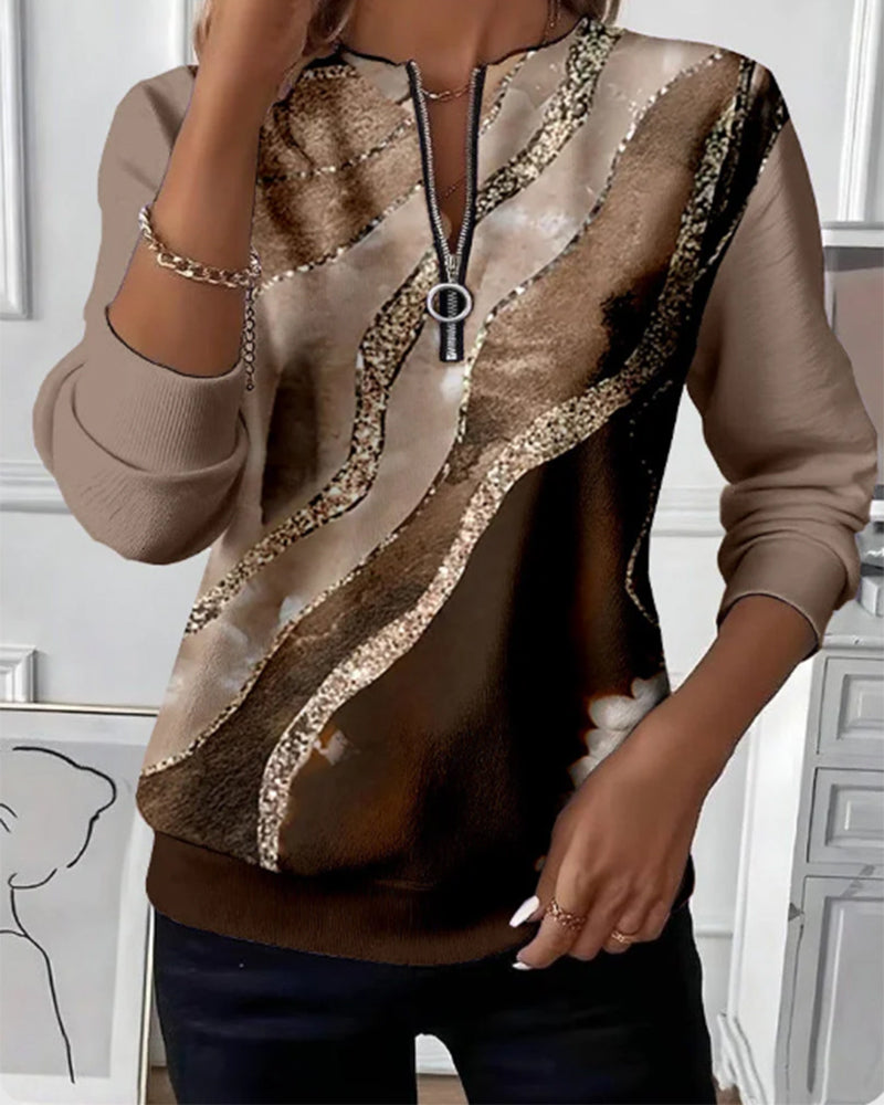 Women's Zip-Up Sweatshirt – Casual Regular Fit Jacket Top