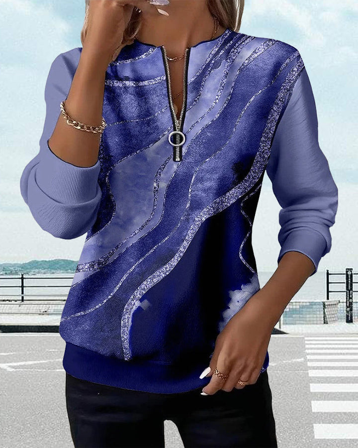 Women's Zip-Up Sweatshirt – Casual Regular Fit Jacket Top