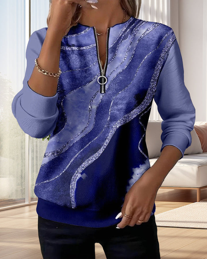 Women's Zip-Up Sweatshirt – Casual Regular Fit Jacket Top