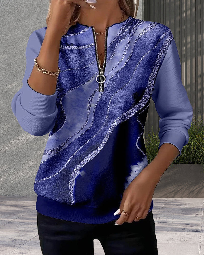 Women's Zip-Up Sweatshirt – Casual Regular Fit Jacket Top