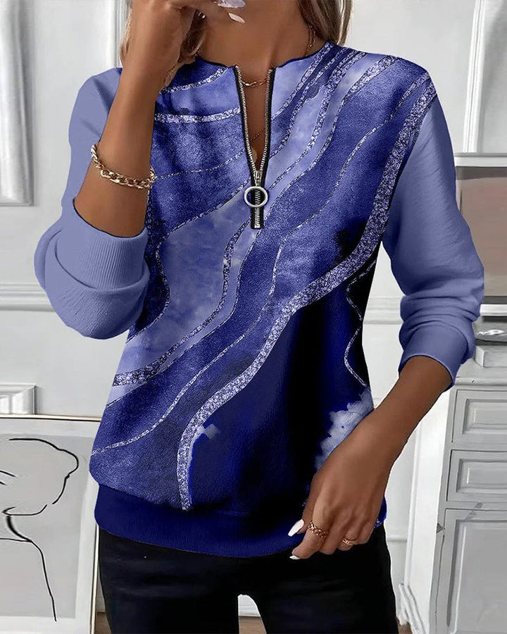 Women's Zip-Up Sweatshirt – Casual Regular Fit Jacket Top