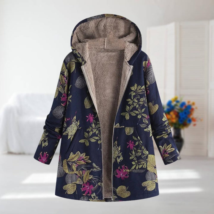 Women's Floral Print Jacket – Hooded Lightweight Padded Winter Coat
