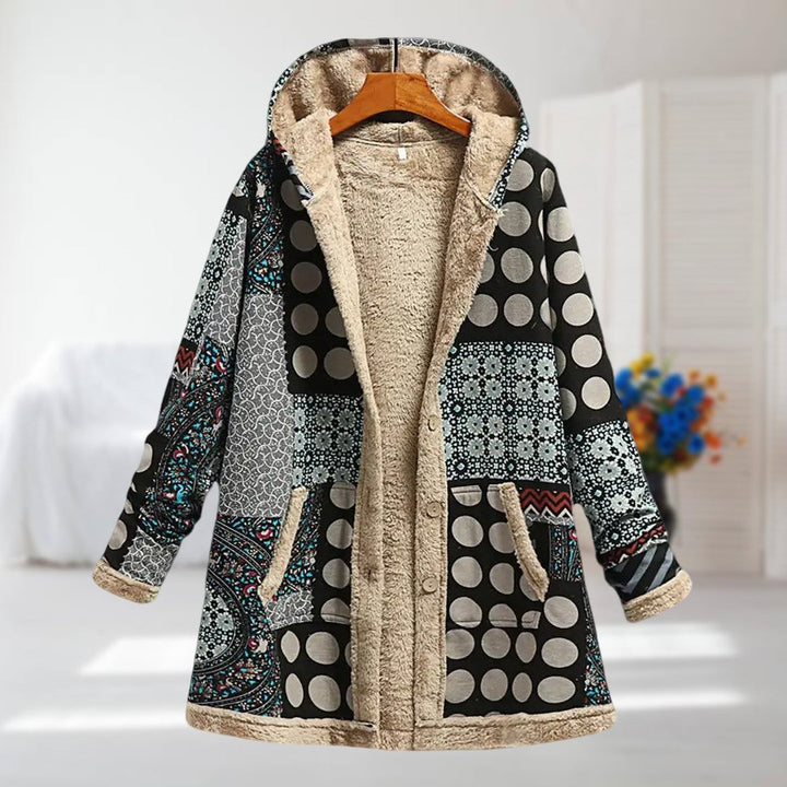 Women's Floral Print Jacket – Hooded Lightweight Padded Winter Coat