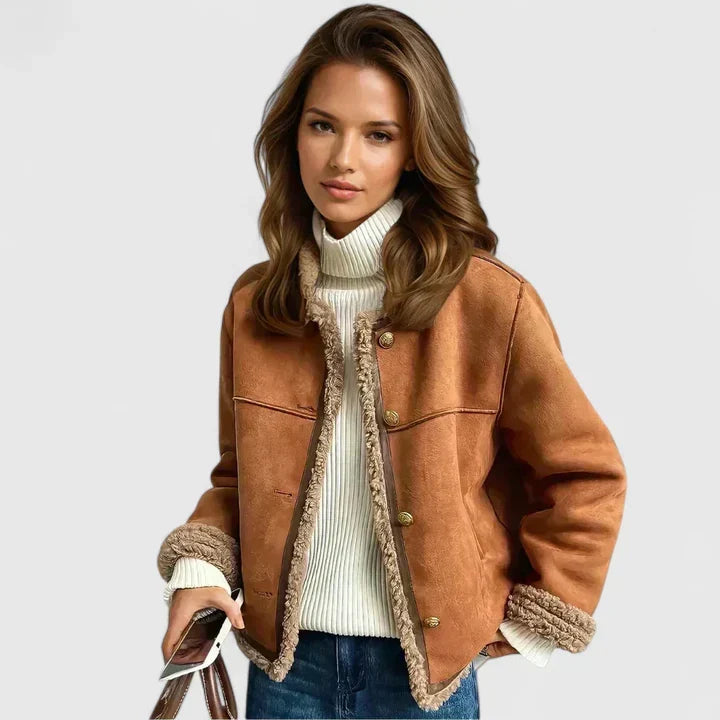Women's Button-Up Jacket – Tailored Fit Classic Everyday Coat