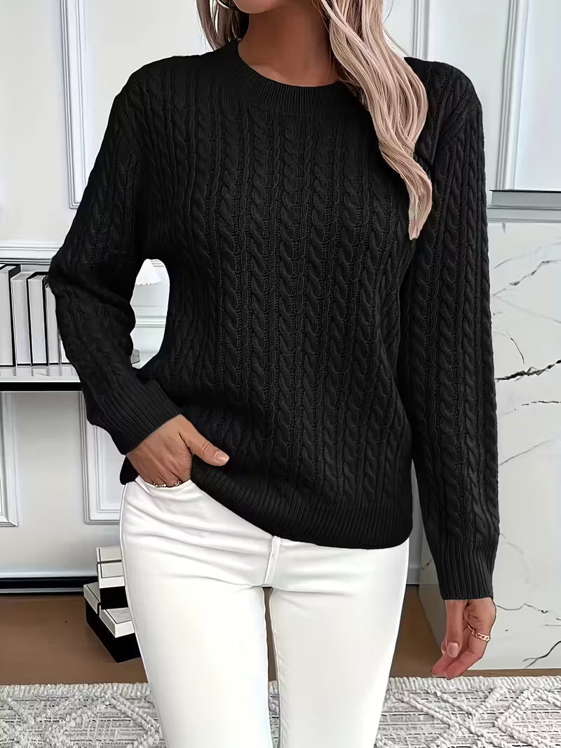 Women's Minimalist Sweater – Soft Knit Layering Pullover Top