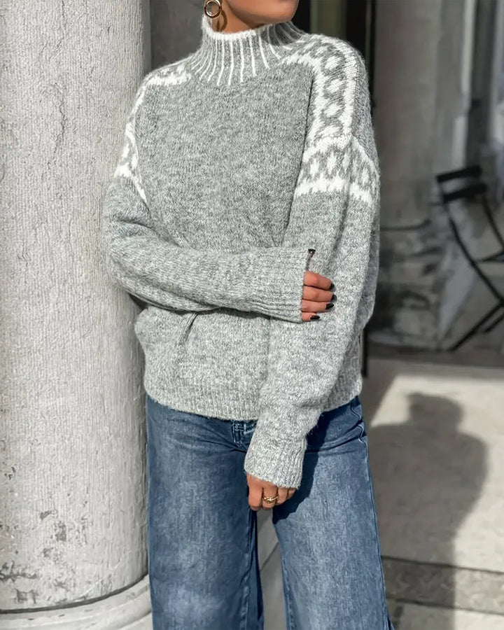 Women's Turtleneck Sweater – Soft High Collar Relaxed Knit Top