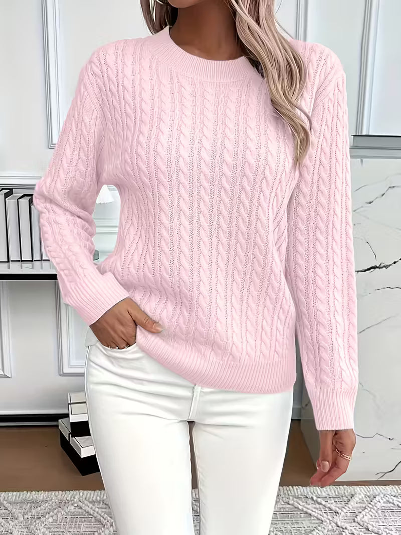 Women's Minimalist Sweater – Soft Knit Layering Pullover Top
