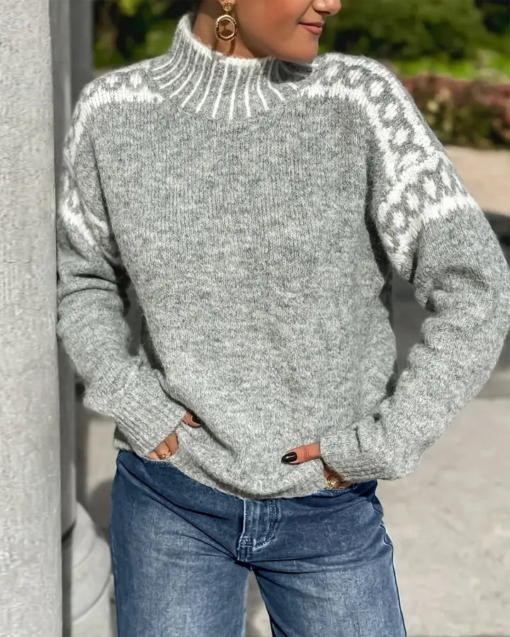 Women's Turtleneck Sweater – Soft High Collar Relaxed Knit Top