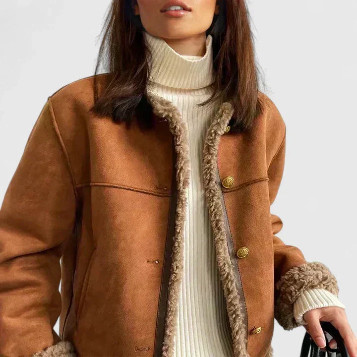 Women's Button-Up Jacket – Tailored Fit Classic Everyday Coat