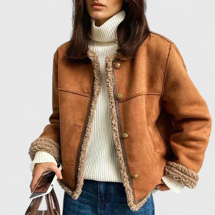 Women's Button-Up Jacket – Tailored Fit Classic Everyday Coat