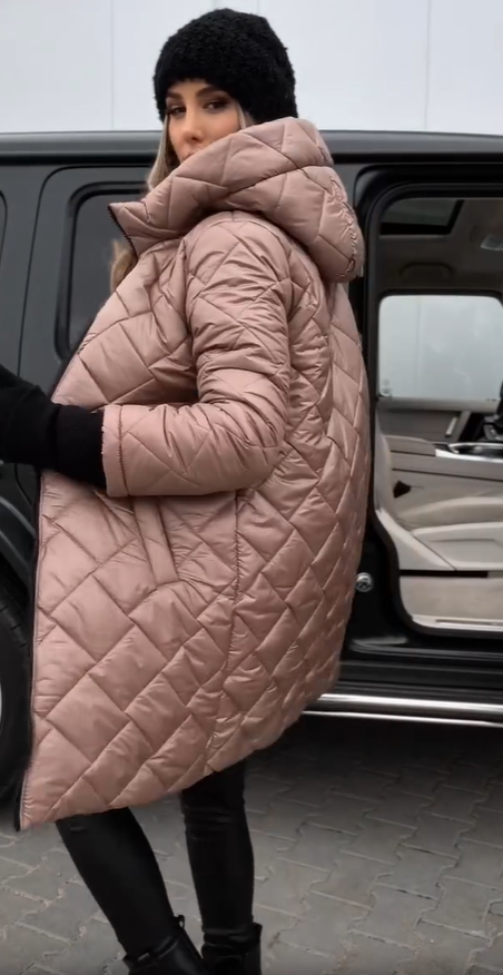 Women's Quilted Jacket – Lightweight Hooded Fitted Winter Coat