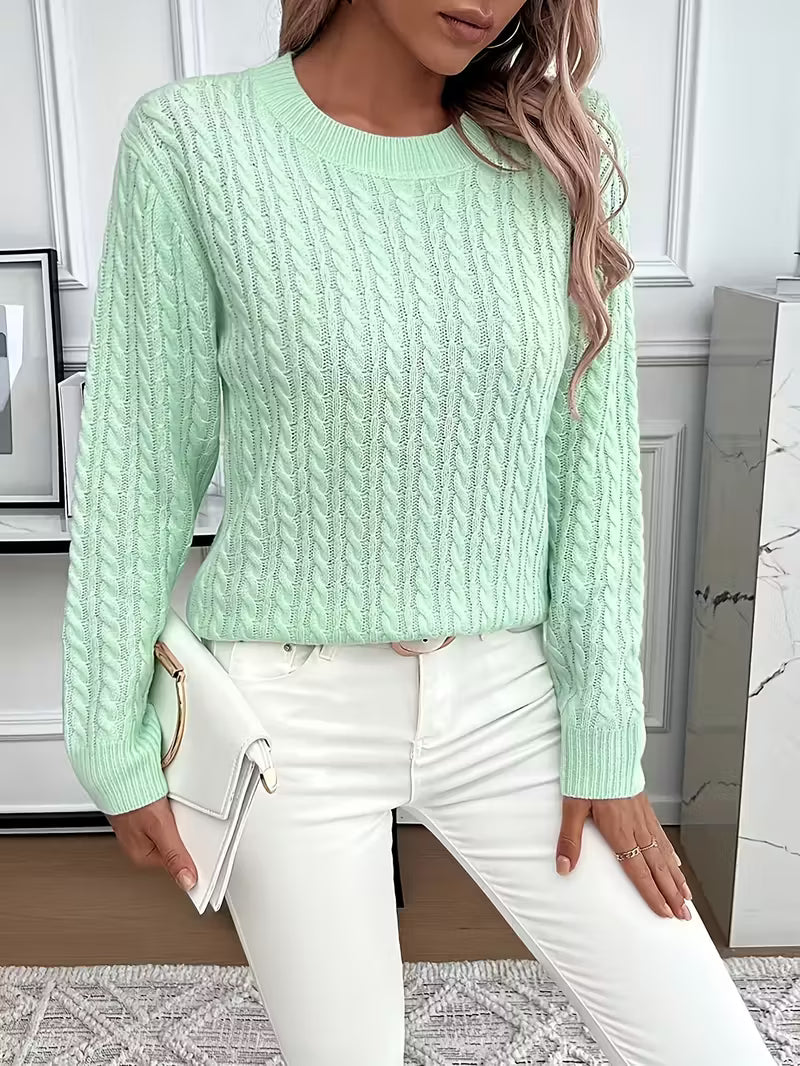 Women's Minimalist Sweater – Soft Knit Layering Pullover Top