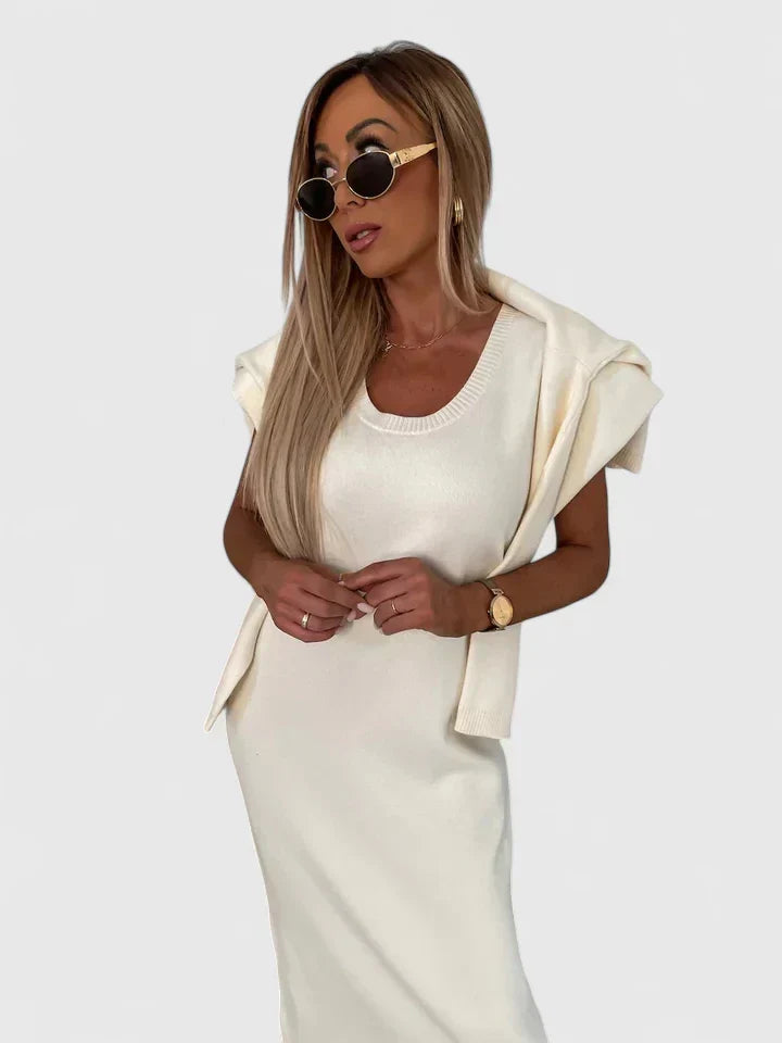 Women's Dress and Sweater Set – 2 Piece Turtleneck Knit Outfit