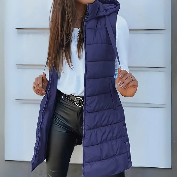 Women's Hooded Vest – Lightweight Sleeveless Padded Jacket