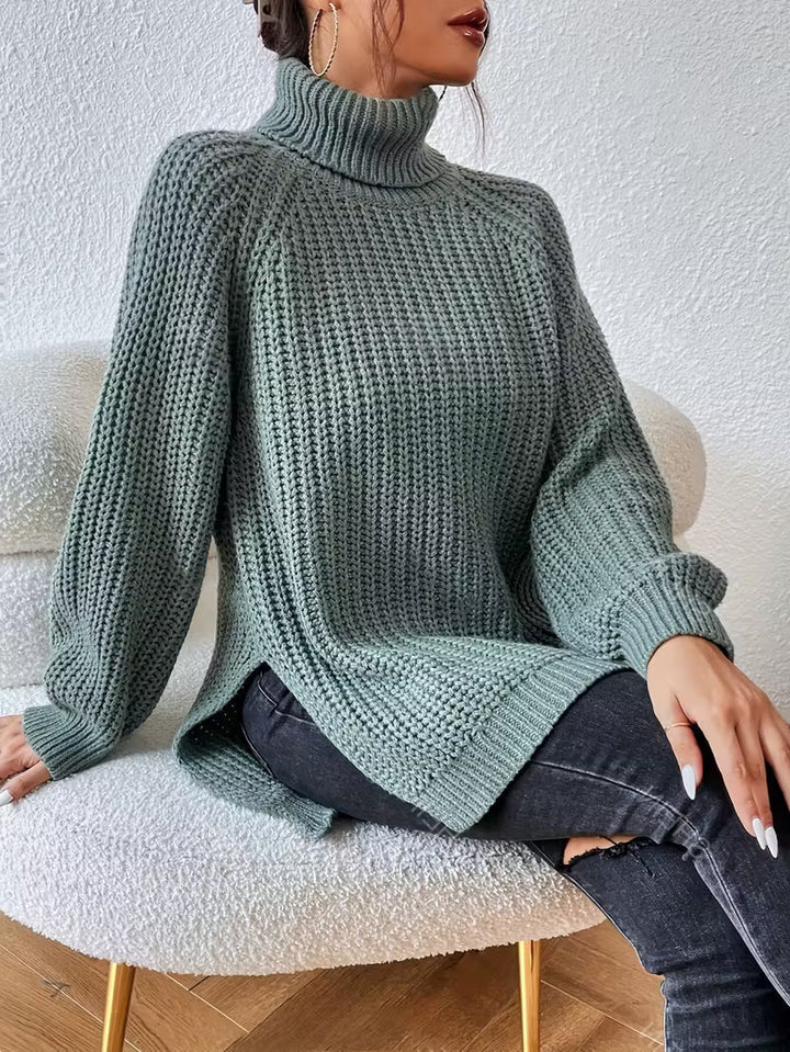 Women's Oversized Sweater – Round Neck Long Sleeve Knit Pullover