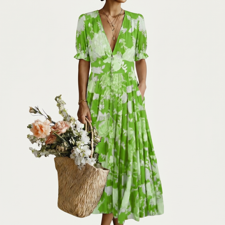 MINELDA | ELEGANT FLORAL DRESS