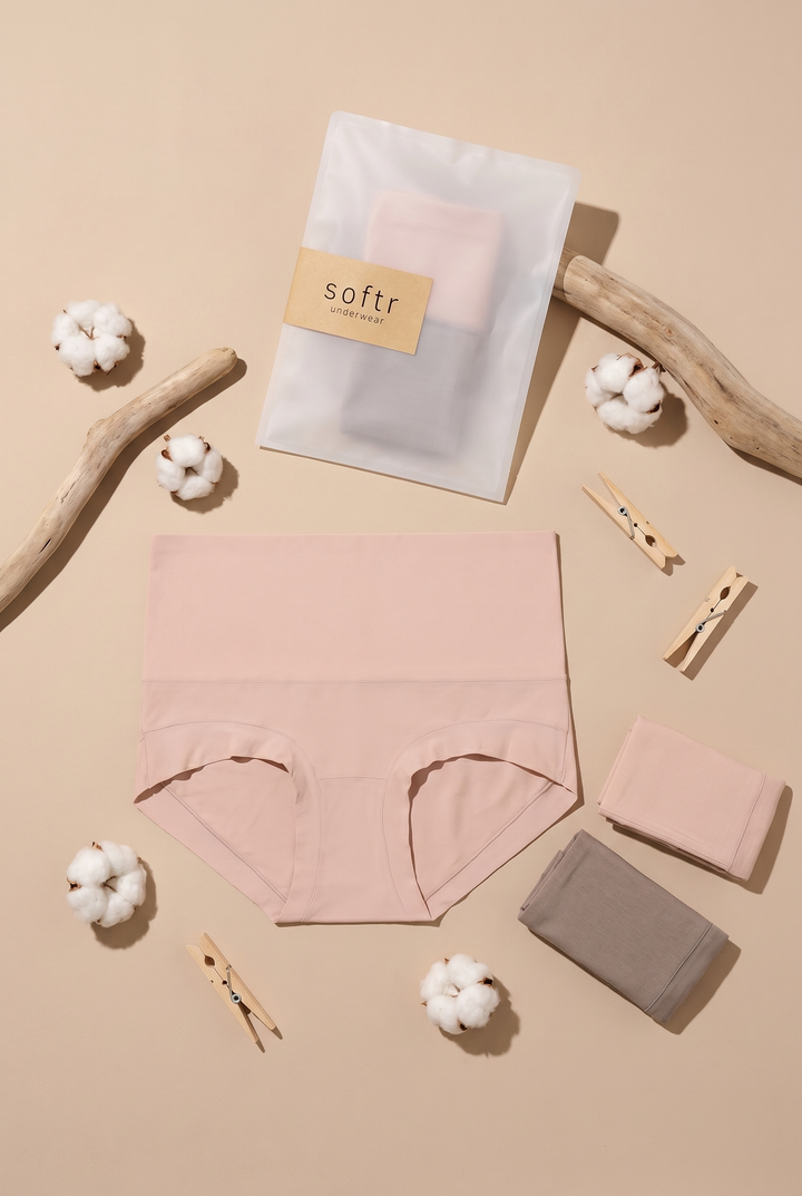 HIGH-RISE Softr Premium Cotton Underwear 2-Pack