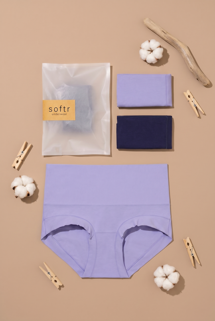 HIGH-RISE Softr Premium Cotton Underwear 2-Pack