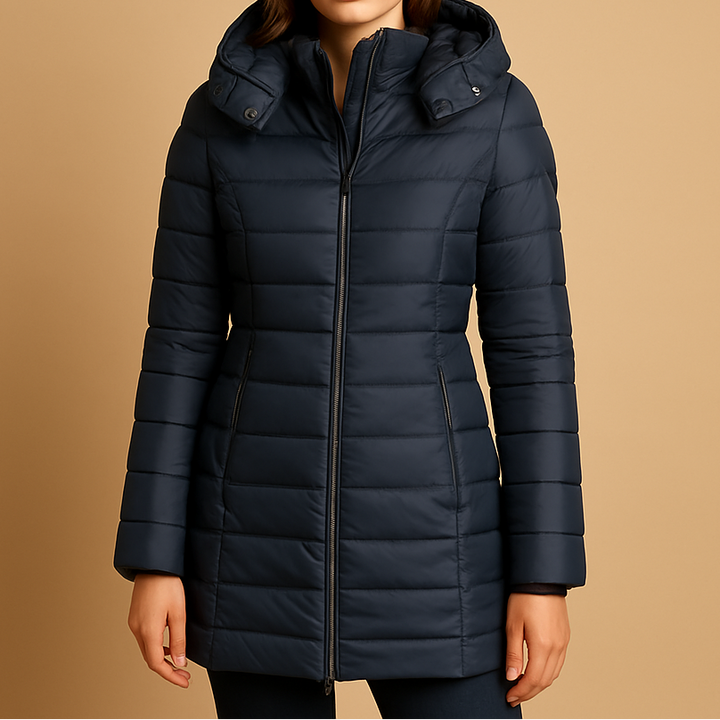 Women's Water-Resistant Jacket – Windproof Zip Coat, Hip Length