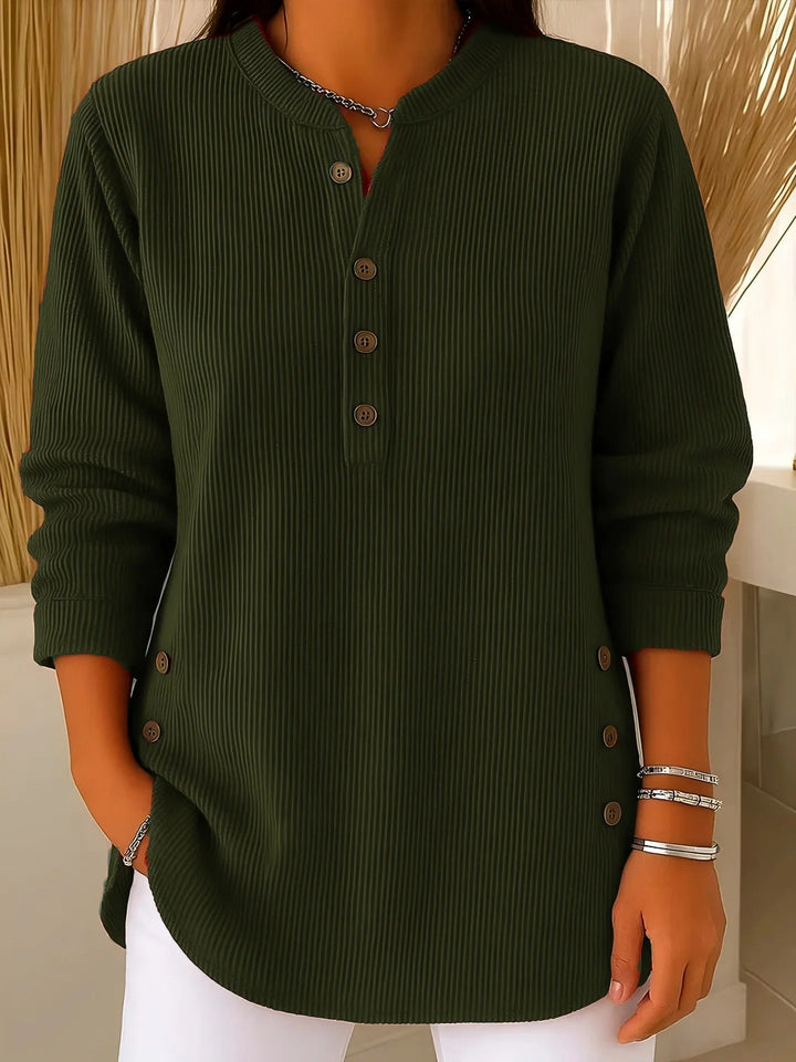 Women's Lightweight Sweater – Button Detail Flowy Knit Pullover