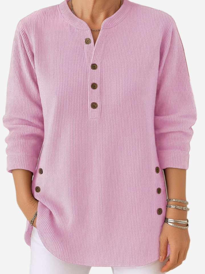 Women's Button Detail Sweater – Soft Lightweight Knit Pullover