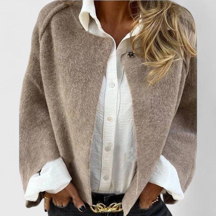 Women's Open Front Jacket – Oversized Dropped Shoulder Coat