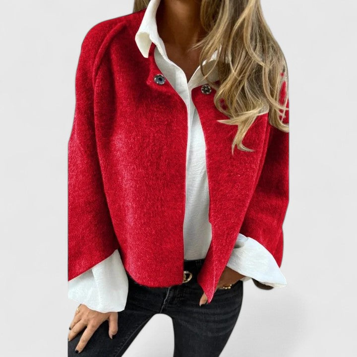 Women's Open Front Jacket – Oversized Dropped Shoulder Coat