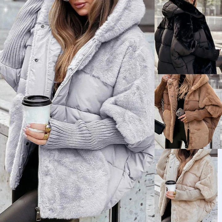 Women's Oversized Hooded Jacket – Soft Lightweight Padded Winter Coat