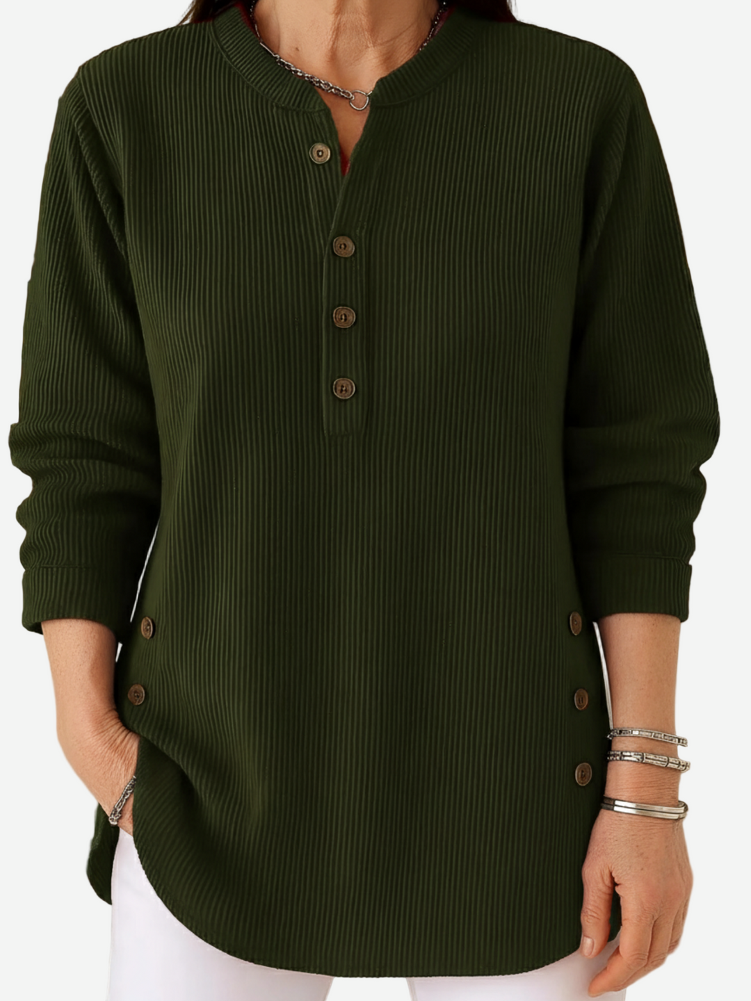 Women's Button Detail Sweater – Soft Lightweight Knit Pullover