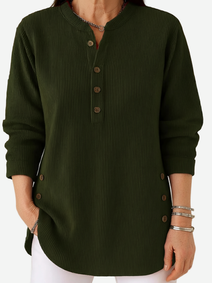 Women's Button Detail Sweater – Soft Lightweight Knit Pullover